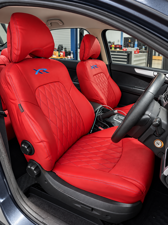 Custom seat cover installation