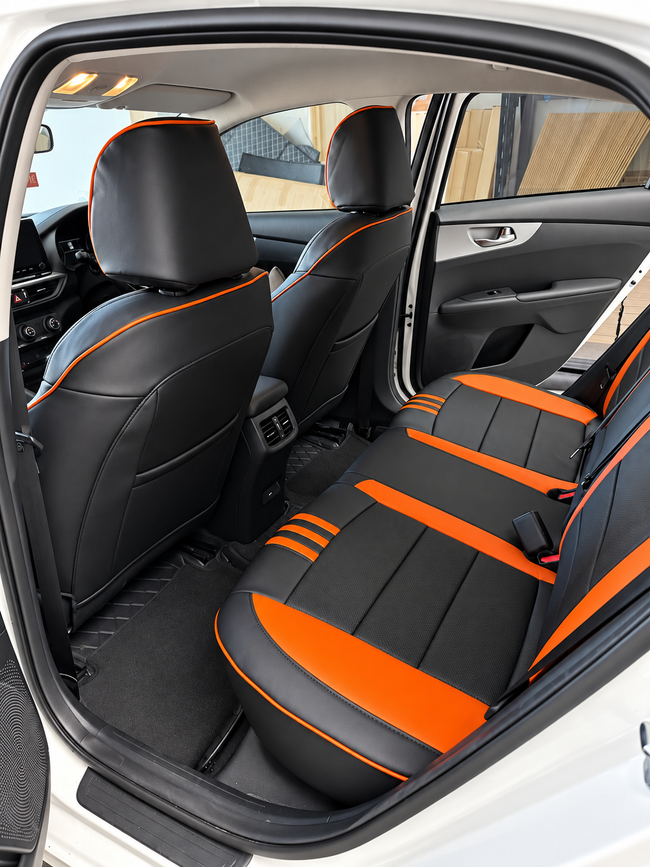 Custom seat cover installation