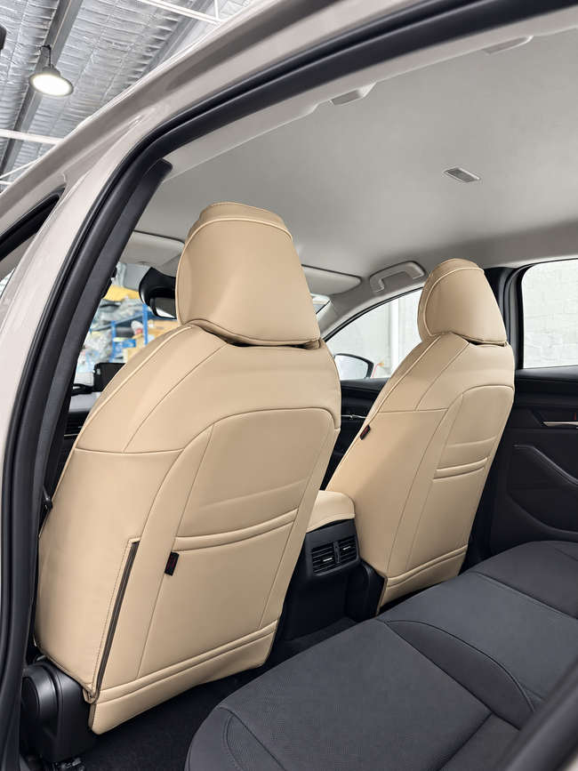 Custom seat cover installation