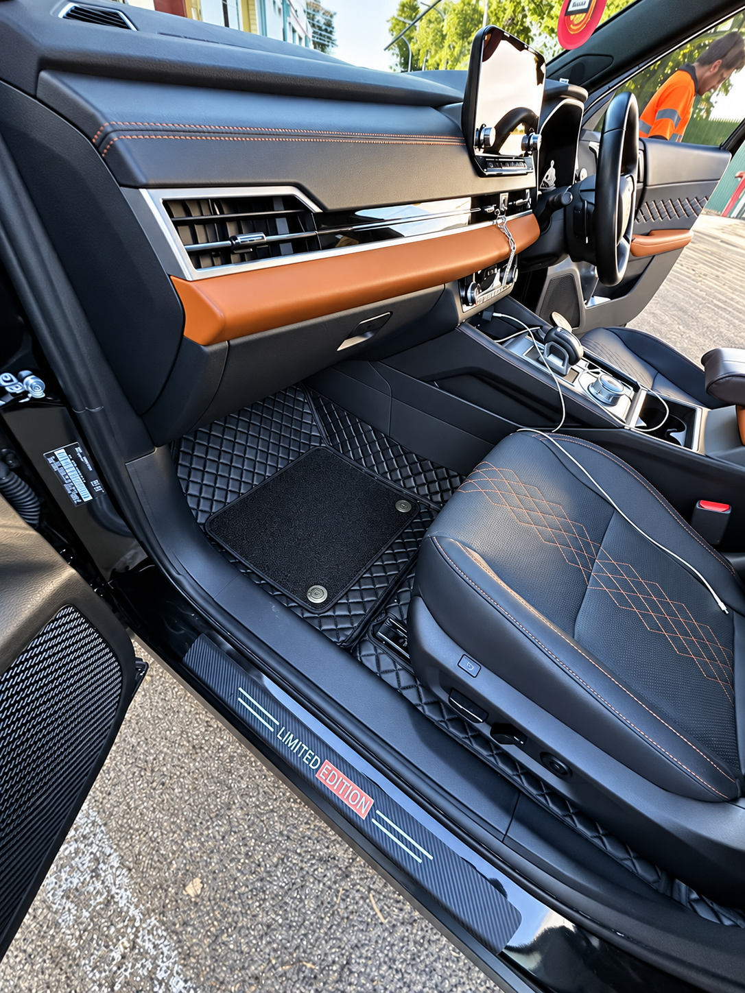 Custom floor mat installation