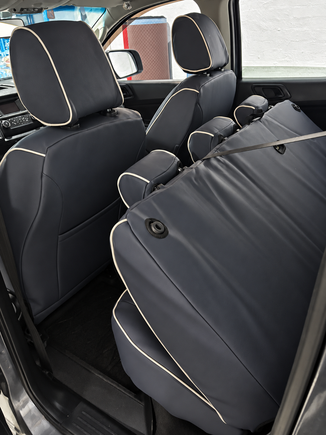 Custom seat cover installation