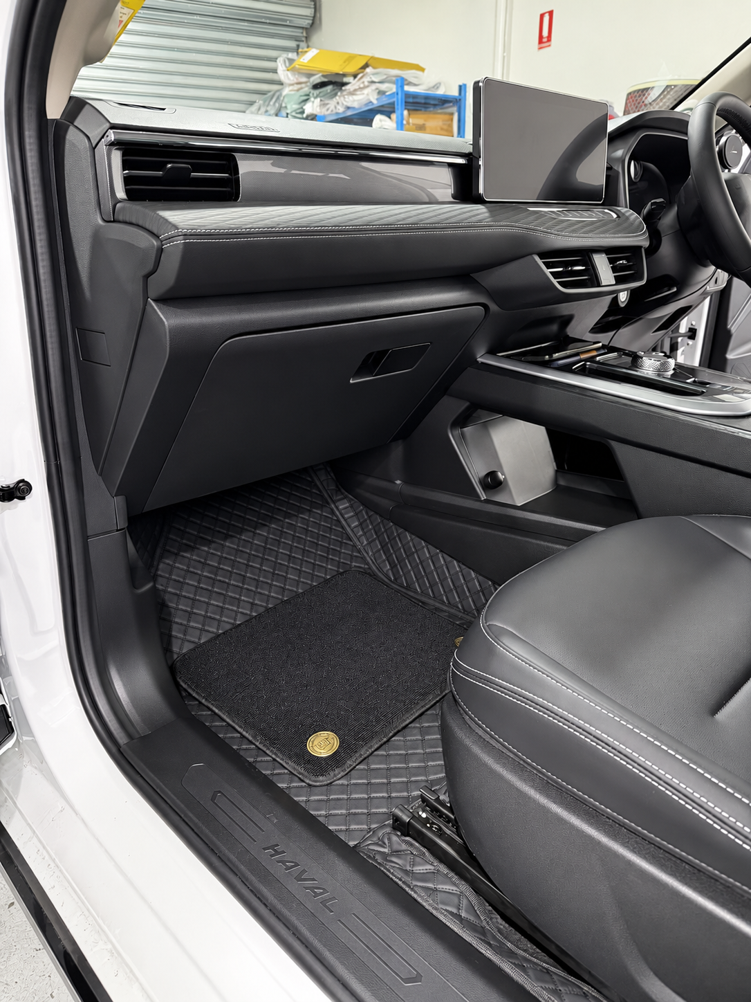Custom floor mat installation