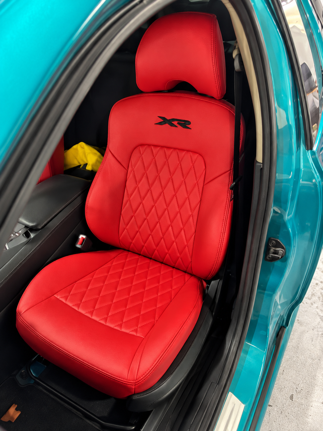 Custom seat cover installation