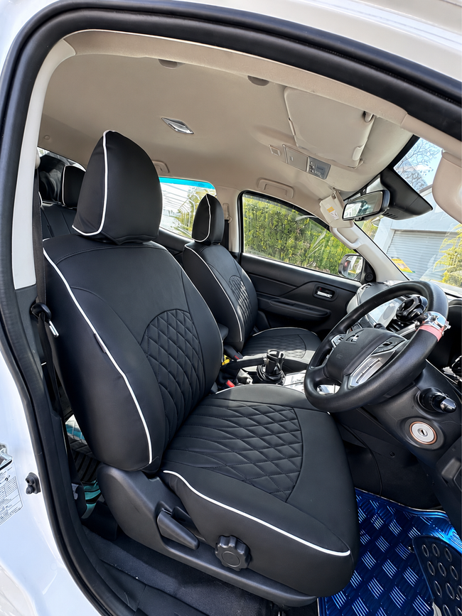 Custom seat cover installation
