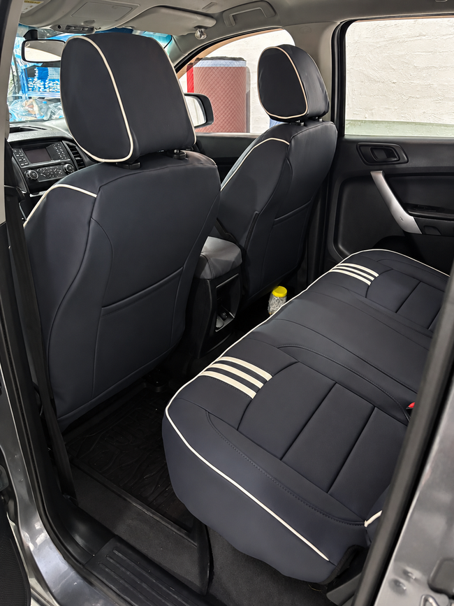 Custom seat cover installation