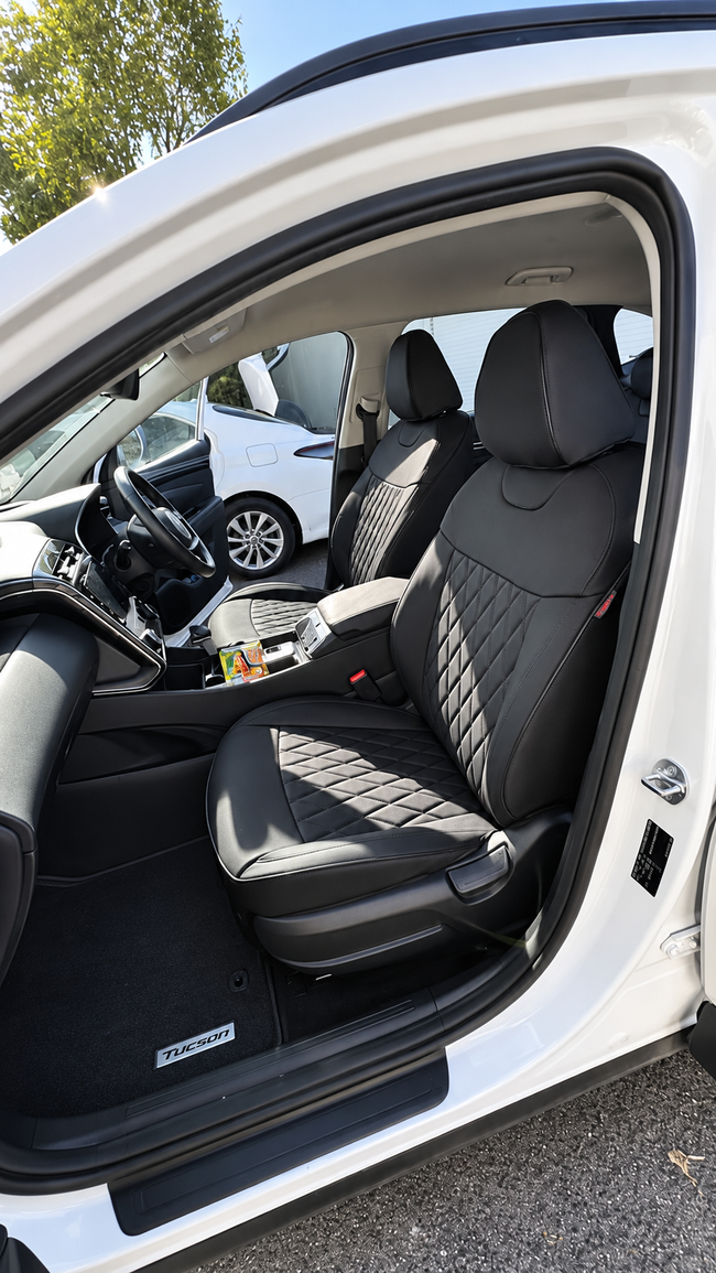 Custom seat cover installation