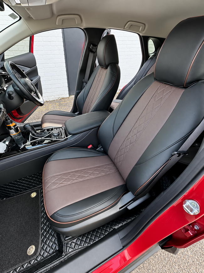 Custom seat cover installation