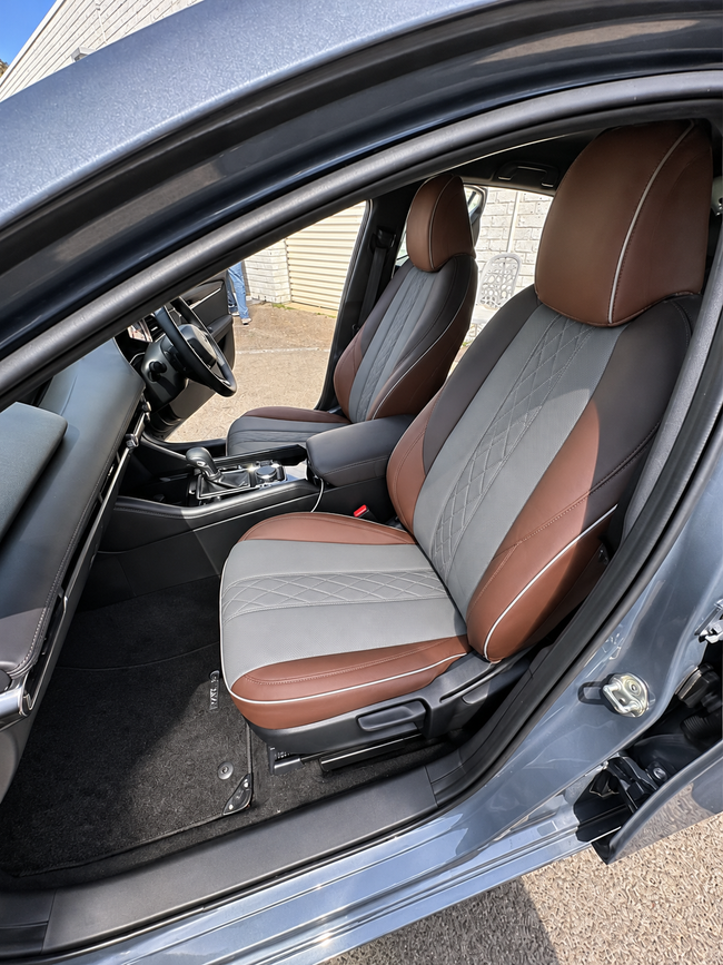 Custom seat cover installation