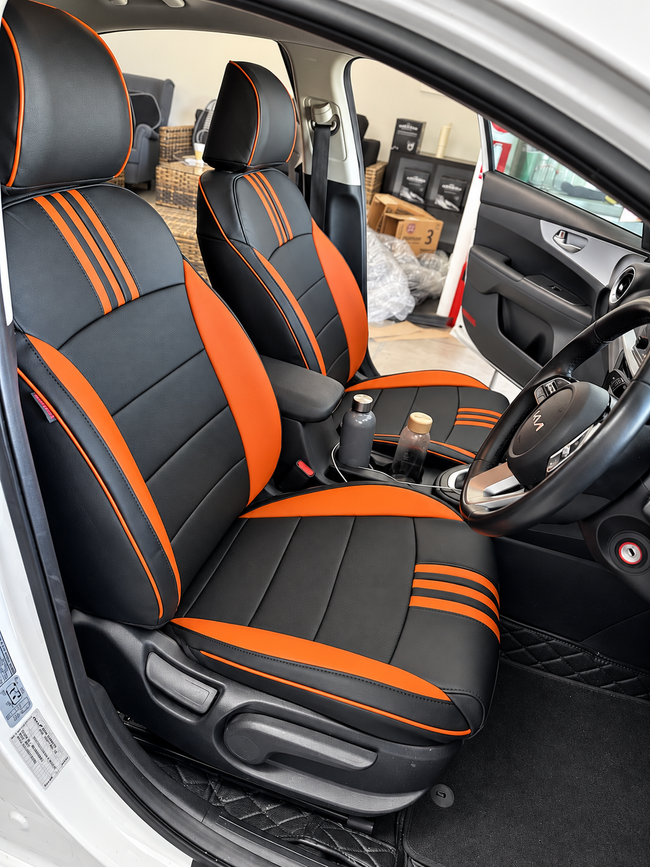 Custom seat cover installation