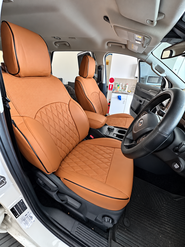 Custom seat cover installation