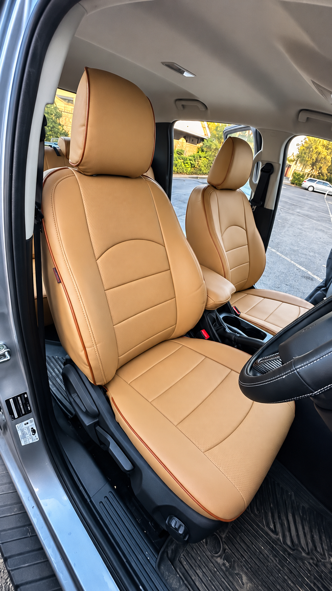 Custom seat cover installation