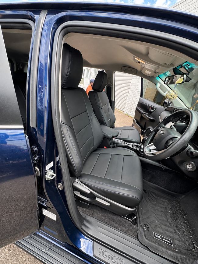 Custom seat cover installation