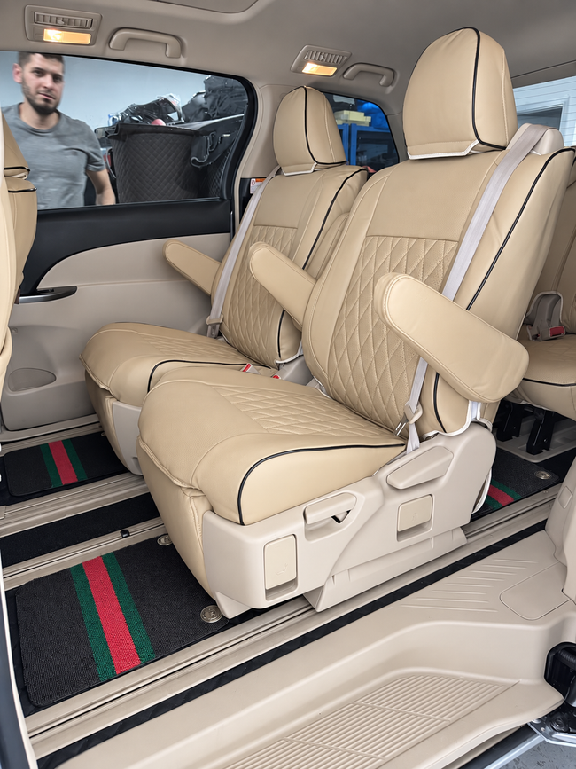 Custom seat cover installation