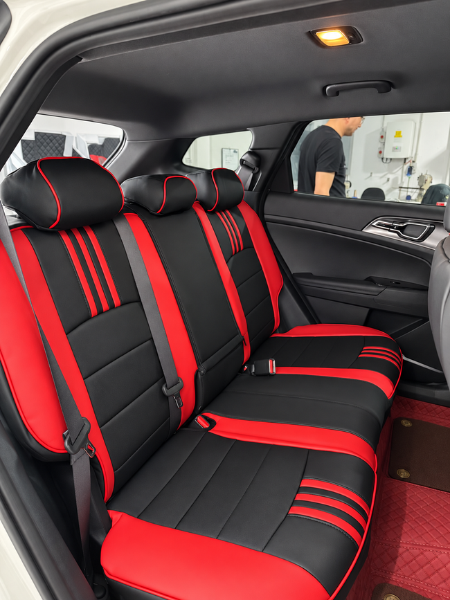 Custom seat cover installation