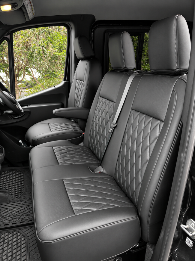 Custom seat cover installation