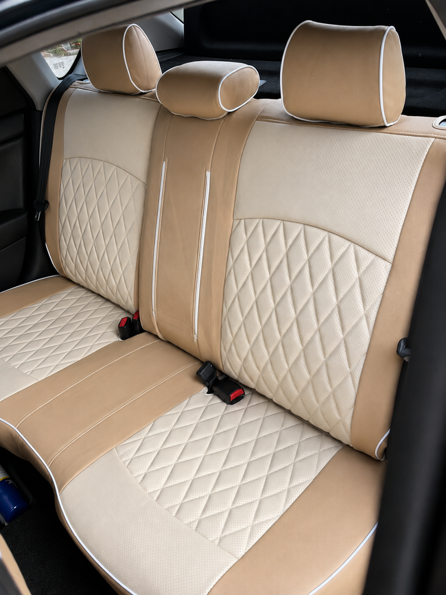 Custom seat cover installation