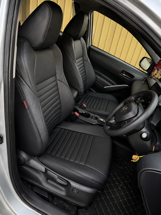 Custom seat cover installation
