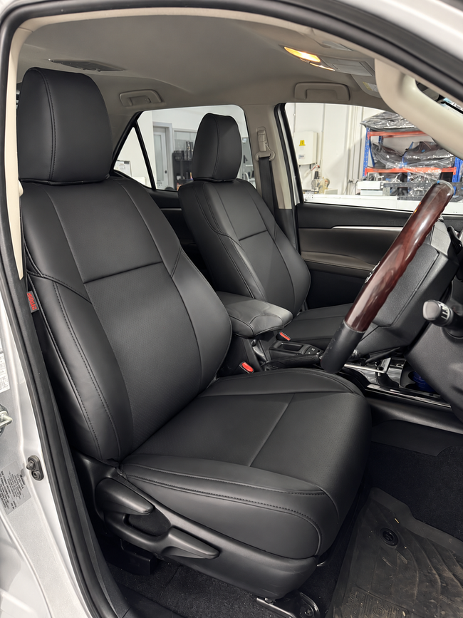 Custom seat cover installation